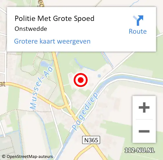 Locatie op kaart van de 112 melding: Politie Met Grote Spoed Naar Onstwedde op 28 december 2024 23:23