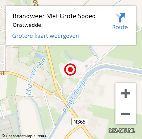 Locatie op kaart van de 112 melding: Brandweer Met Grote Spoed Naar Onstwedde op 28 december 2024 23:25