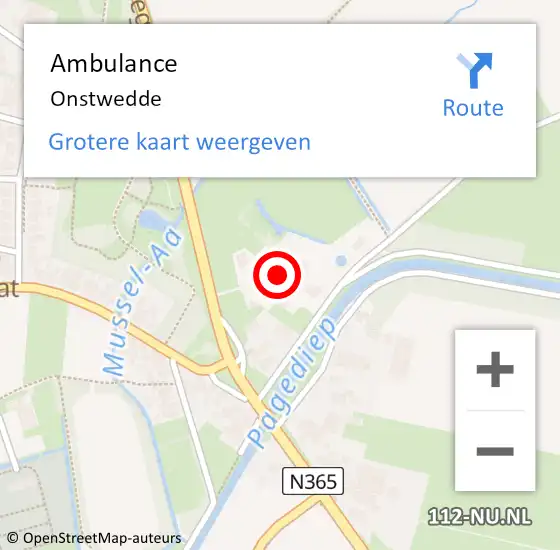 Locatie op kaart van de 112 melding: Ambulance Onstwedde op 28 december 2024 23:27