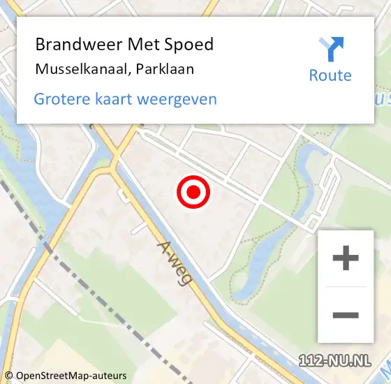 Locatie op kaart van de 112 melding: Brandweer Met Spoed Naar Musselkanaal, Parklaan op 28 december 2024 23:33