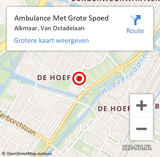 Locatie op kaart van de 112 melding: Ambulance Met Grote Spoed Naar Alkmaar, Van Ostadelaan op 28 december 2024 23:56