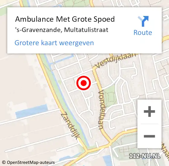 Locatie op kaart van de 112 melding: Ambulance Met Grote Spoed Naar 's-Gravenzande, Multatulistraat op 29 december 2024 00:00