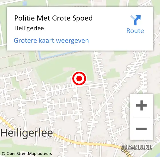 Locatie op kaart van de 112 melding: Politie Met Grote Spoed Naar Heiligerlee op 29 december 2024 02:49