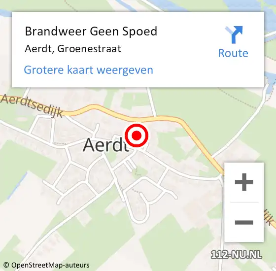 Locatie op kaart van de 112 melding: Brandweer Geen Spoed Naar Aerdt, Groenestraat op 29 december 2024 02:57