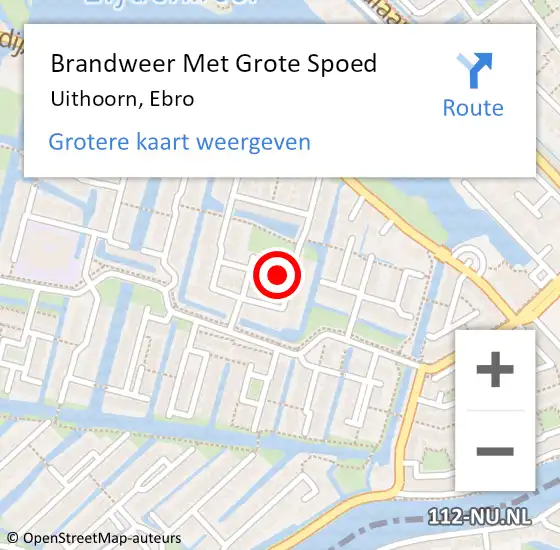 Locatie op kaart van de 112 melding: Brandweer Met Grote Spoed Naar Uithoorn, Ebro op 29 december 2024 04:02