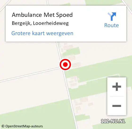 Locatie op kaart van de 112 melding: Ambulance Met Spoed Naar Bergeijk, Looerheideweg op 31 oktober 2014 22:25