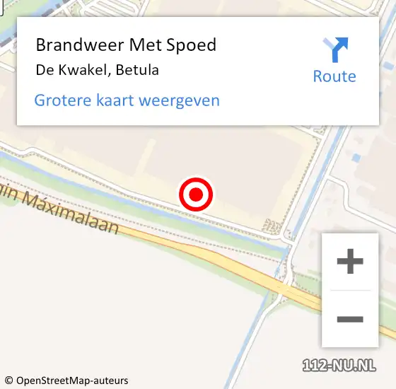 Locatie op kaart van de 112 melding: Brandweer Met Spoed Naar De Kwakel, Betula op 29 december 2024 05:22