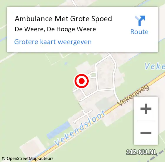 Locatie op kaart van de 112 melding: Ambulance Met Grote Spoed Naar De Weere, De Hooge Weere op 29 december 2024 07:55