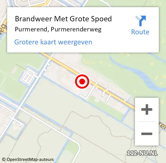 Locatie op kaart van de 112 melding: Brandweer Met Grote Spoed Naar Purmerend, Purmerenderweg op 29 december 2024 09:25