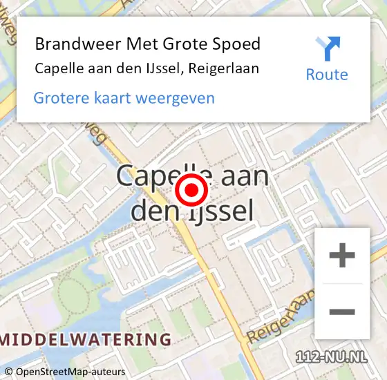 Locatie op kaart van de 112 melding: Brandweer Met Grote Spoed Naar Capelle aan den IJssel, Reigerlaan op 29 december 2024 09:34