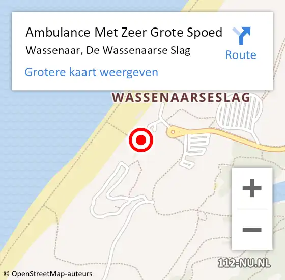 Locatie op kaart van de 112 melding: Ambulance Met Zeer Grote Spoed Naar Wassenaar, De Wassenaarse Slag op 29 december 2024 09:51