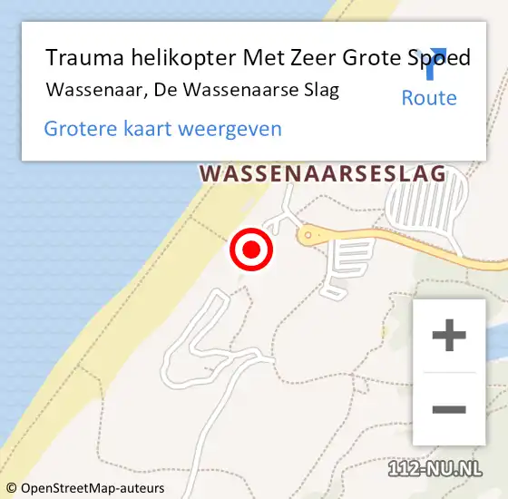 Locatie op kaart van de 112 melding: Trauma helikopter Met Zeer Grote Spoed Naar Wassenaar, De Wassenaarse Slag op 29 december 2024 09:53