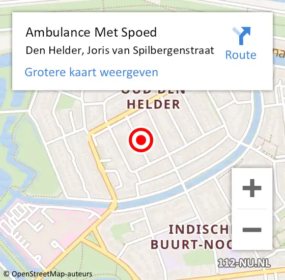 Locatie op kaart van de 112 melding: Ambulance Met Spoed Naar Den Helder, Joris van Spilbergenstraat op 29 december 2024 10:33