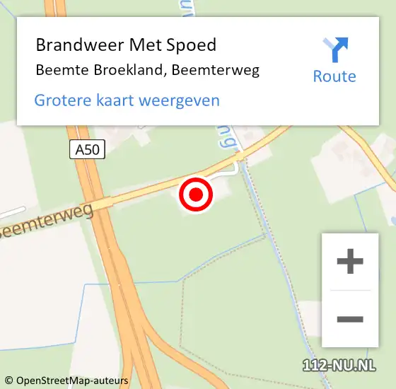 Locatie op kaart van de 112 melding: Brandweer Met Spoed Naar Beemte Broekland, Beemterweg op 29 december 2024 10:57