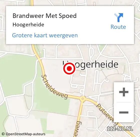 Locatie op kaart van de 112 melding: Brandweer Met Spoed Naar Hoogerheide op 29 december 2024 11:14