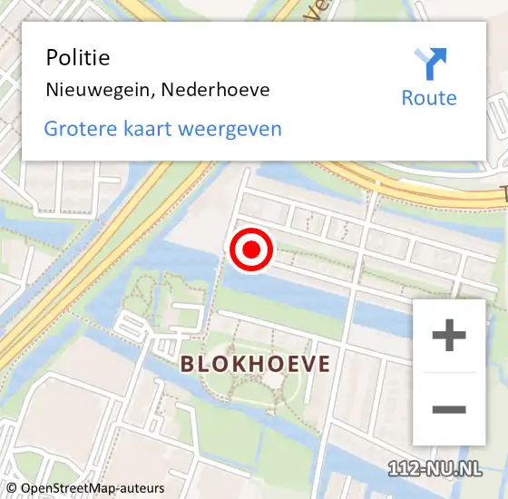 Locatie op kaart van de 112 melding: Politie Nieuwegein, Nederhoeve op 29 december 2024 11:51