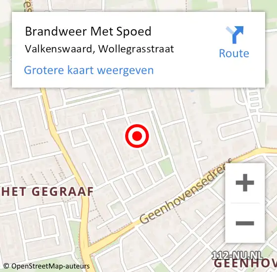 Locatie op kaart van de 112 melding: Brandweer Met Spoed Naar Valkenswaard, Wollegrasstraat op 29 december 2024 13:07