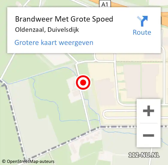 Locatie op kaart van de 112 melding: Brandweer Met Grote Spoed Naar Oldenzaal, Duivelsdijk op 29 december 2024 13:47