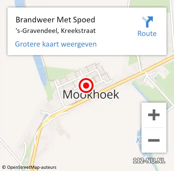 Locatie op kaart van de 112 melding: Brandweer Met Spoed Naar 's-Gravendeel, Kreekstraat op 29 december 2024 14:26