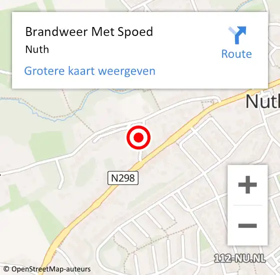 Locatie op kaart van de 112 melding: Brandweer Met Spoed Naar Nuth op 29 december 2024 15:13