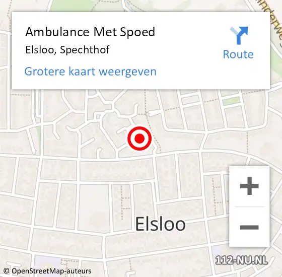 Locatie op kaart van de 112 melding: Ambulance Met Spoed Naar Elsloo, Spechthof op 31 oktober 2014 23:35