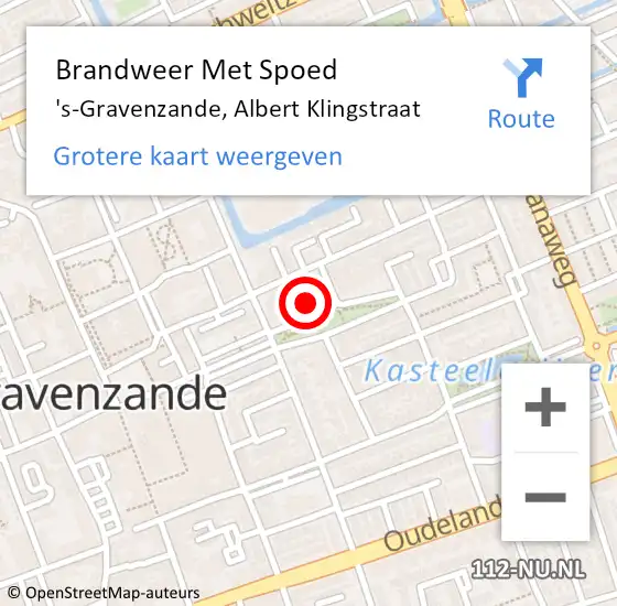 Locatie op kaart van de 112 melding: Brandweer Met Spoed Naar 's-Gravenzande, Albert Klingstraat op 29 december 2024 15:44