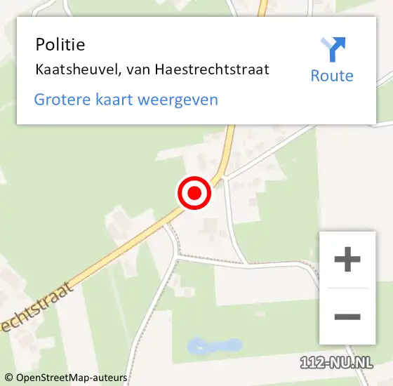 Locatie op kaart van de 112 melding: Politie Kaatsheuvel, van Haestrechtstraat op 29 december 2024 16:16