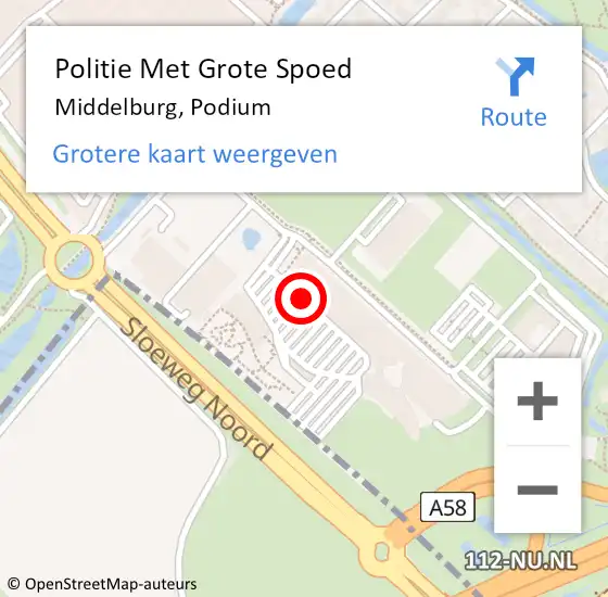 Locatie op kaart van de 112 melding: Politie Met Grote Spoed Naar Middelburg, Podium op 29 december 2024 16:19