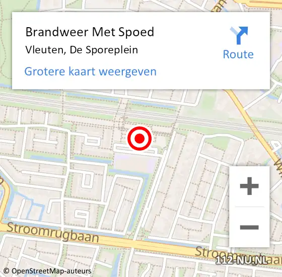 Locatie op kaart van de 112 melding: Brandweer Met Spoed Naar Vleuten, De Sporeplein op 29 december 2024 16:25