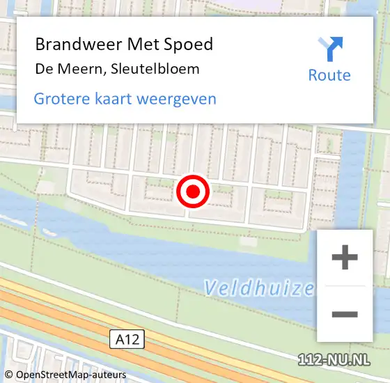 Locatie op kaart van de 112 melding: Brandweer Met Spoed Naar De Meern, Sleutelbloem op 29 december 2024 16:45