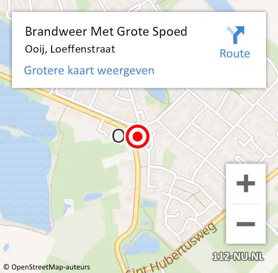 Locatie op kaart van de 112 melding: Brandweer Met Grote Spoed Naar Ooij, Loeffenstraat op 29 december 2024 16:47