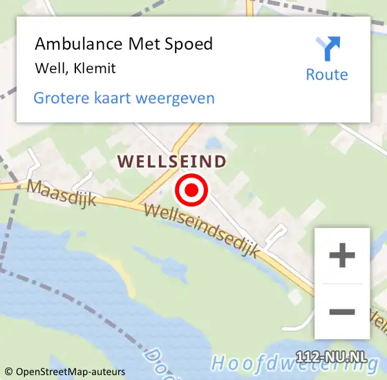 Locatie op kaart van de 112 melding: Ambulance Met Spoed Naar Well, Klemit op 31 oktober 2014 23:58