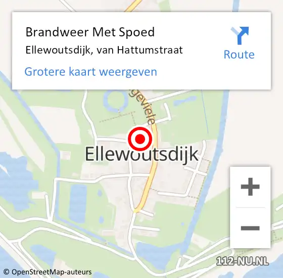 Locatie op kaart van de 112 melding: Brandweer Met Spoed Naar Ellewoutsdijk, van Hattumstraat op 29 december 2024 17:26