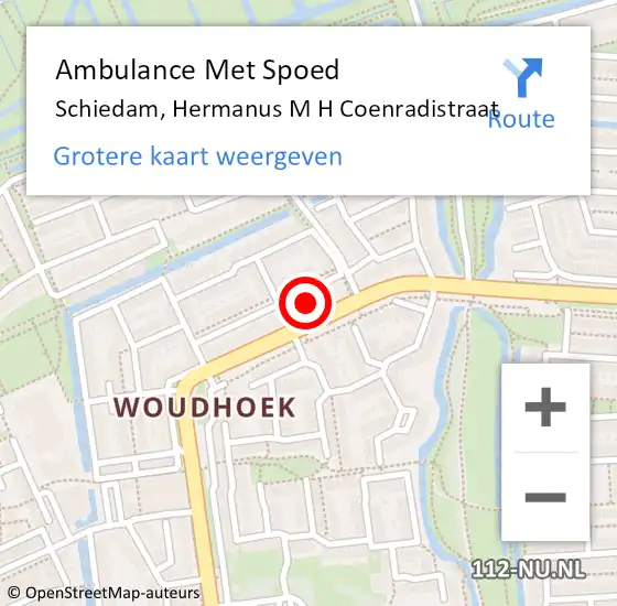 Locatie op kaart van de 112 melding: Ambulance Met Spoed Naar Schiedam, Hermanus M H Coenradistraat op 29 december 2024 17:39