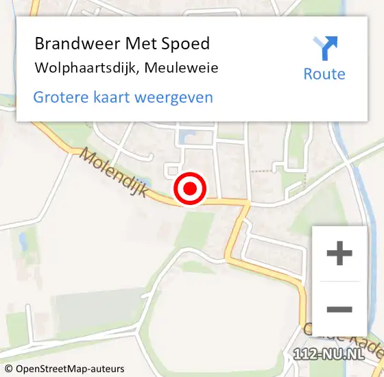 Locatie op kaart van de 112 melding: Brandweer Met Spoed Naar Wolphaartsdijk, Meuleweie op 29 december 2024 19:22