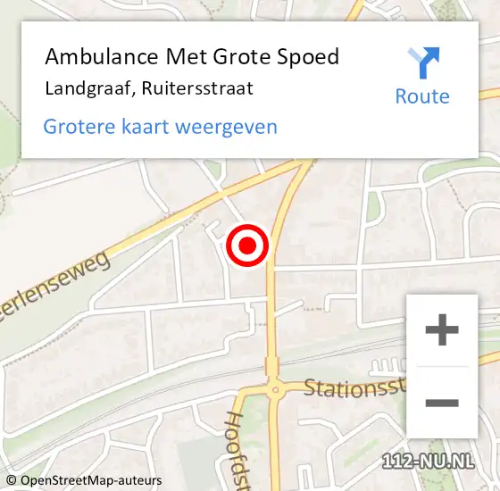 Locatie op kaart van de 112 melding: Ambulance Met Grote Spoed Naar Landgraaf, Ruitersstraat op 1 november 2014 00:20