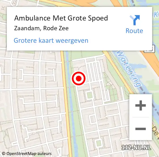 Locatie op kaart van de 112 melding: Ambulance Met Grote Spoed Naar Zaandam, Rode Zee op 29 december 2024 19:44