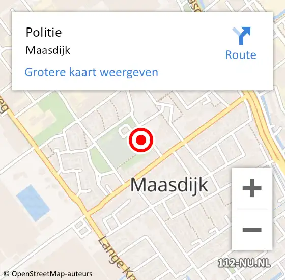 Locatie op kaart van de 112 melding: Politie Maasdijk op 29 december 2024 19:55