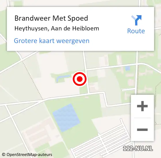 Locatie op kaart van de 112 melding: Brandweer Met Spoed Naar Heythuysen, Aan de Heibloem op 29 december 2024 20:13