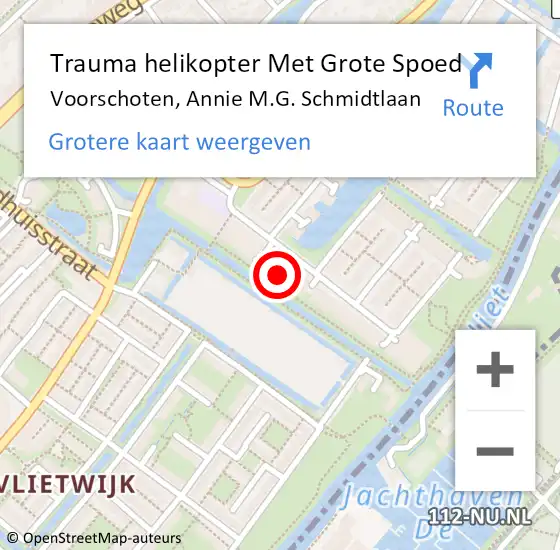 Locatie op kaart van de 112 melding: Trauma helikopter Met Grote Spoed Naar Voorschoten, Annie M.G. Schmidtlaan op 29 december 2024 20:14