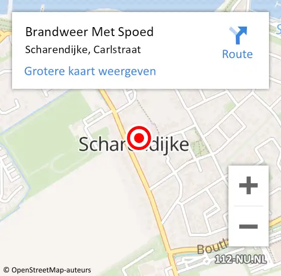 Locatie op kaart van de 112 melding: Brandweer Met Spoed Naar Scharendijke, Carlstraat op 29 december 2024 20:54