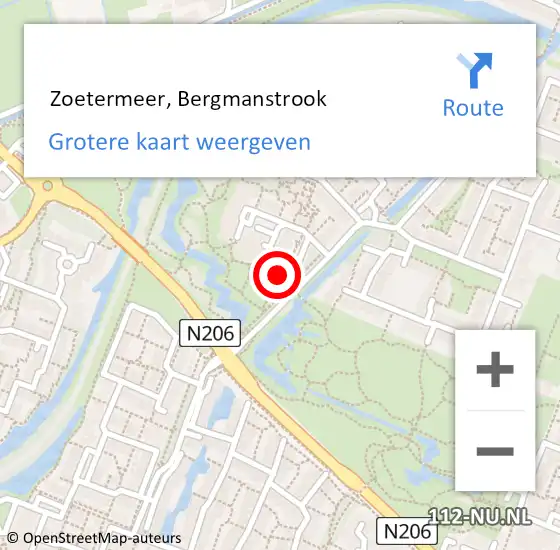 Locatie op kaart van de 112 melding:  Zoetermeer, Bergmanstrook op 29 december 2024 21:01