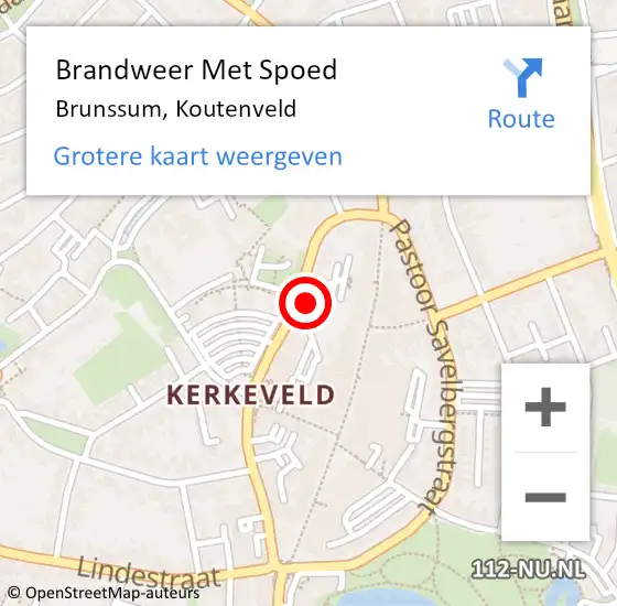 Locatie op kaart van de 112 melding: Brandweer Met Spoed Naar Brunssum, Koutenveld op 29 december 2024 21:14