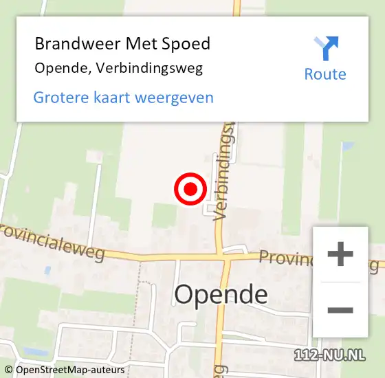 Locatie op kaart van de 112 melding: Brandweer Met Spoed Naar Opende, Verbindingsweg op 29 december 2024 21:32