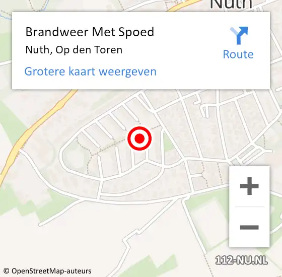 Locatie op kaart van de 112 melding: Brandweer Met Spoed Naar Nuth, Op den Toren op 29 december 2024 22:04