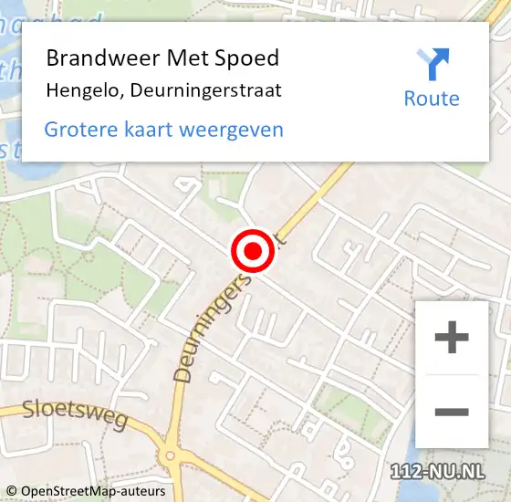 Locatie op kaart van de 112 melding: Brandweer Met Spoed Naar Hengelo, Deurningerstraat op 29 december 2024 22:40