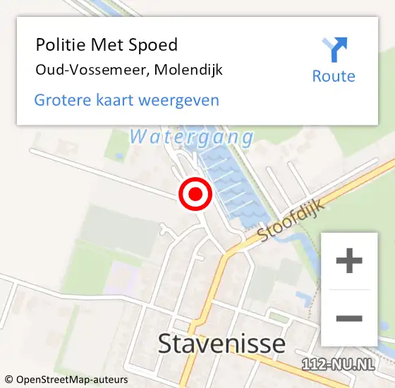 Locatie op kaart van de 112 melding: Politie Met Spoed Naar Oud-Vossemeer, Molendijk op 30 december 2024 00:10