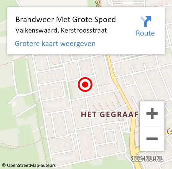 Locatie op kaart van de 112 melding: Brandweer Met Grote Spoed Naar Valkenswaard, Kerstroosstraat op 30 december 2024 01:04