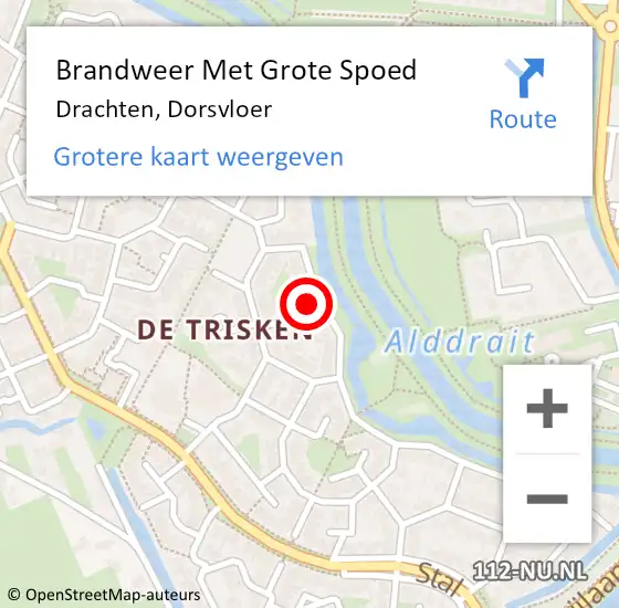 Locatie op kaart van de 112 melding: Brandweer Met Grote Spoed Naar Drachten, Dorsvloer op 30 december 2024 02:23