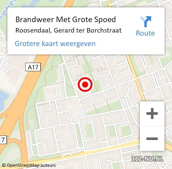 Locatie op kaart van de 112 melding: Brandweer Met Grote Spoed Naar Roosendaal, Gerard ter Borchstraat op 30 december 2024 02:44